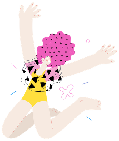 Teenage girl dancing Illustration