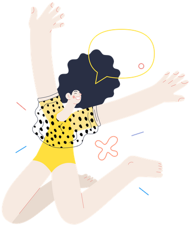 Teenage girl dancing  Illustration