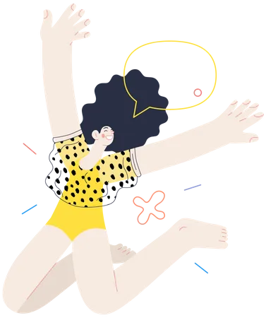 Teenage girl dancing  Illustration