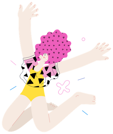 Teenage girl dancing  Illustration