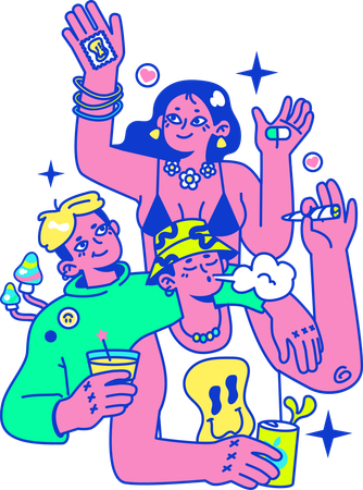 Teenage having bad habits  Illustration