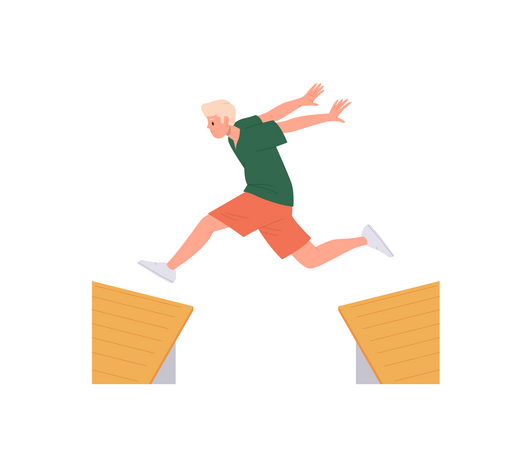 Teenager boy parkour runner  Illustration