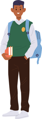 Teenager boy student wearing uniform  Illustration