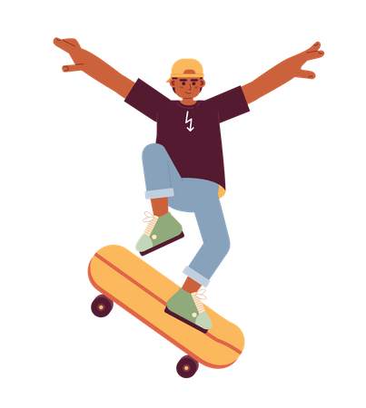 Teenager fährt Skateboard  Illustration