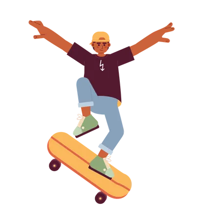 Teenager fährt Skateboard  Illustration