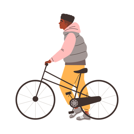 Teenager mit Fahrrad  Illustration