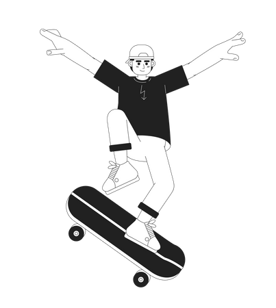 Teenager riding skateboard  Illustration