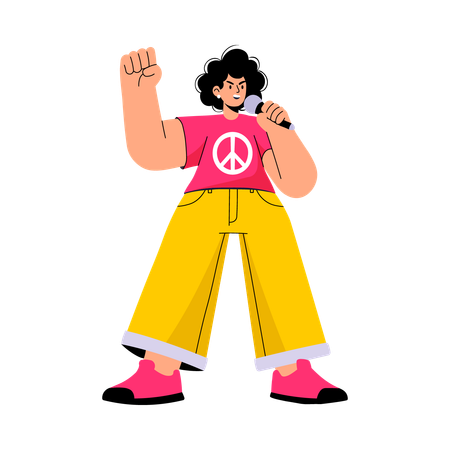 Teenager singen Lied  Illustration