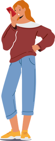 Teenager telefonieren  Illustration