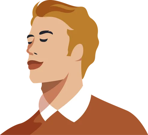 Teenager with handsome face Illustration