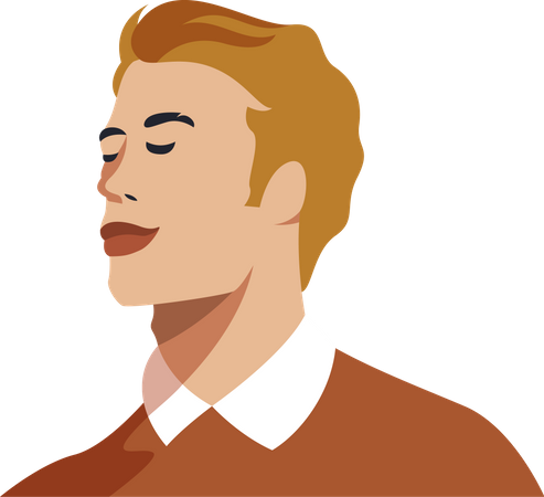 Teenager with handsome face  Illustration