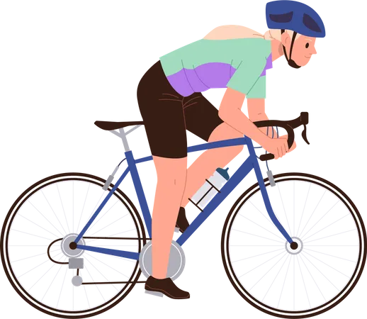 Teenager woman cycling race tou  Illustration