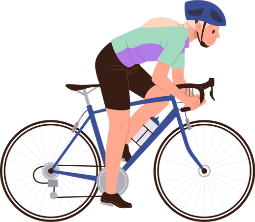 Teenager woman cycling race tou  Illustration