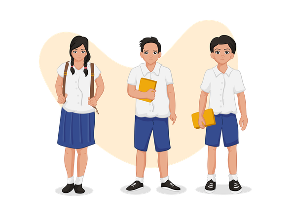 Teenagers with uniform  Illustration