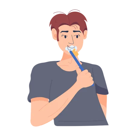 Man Teeth Cleaning Illustration