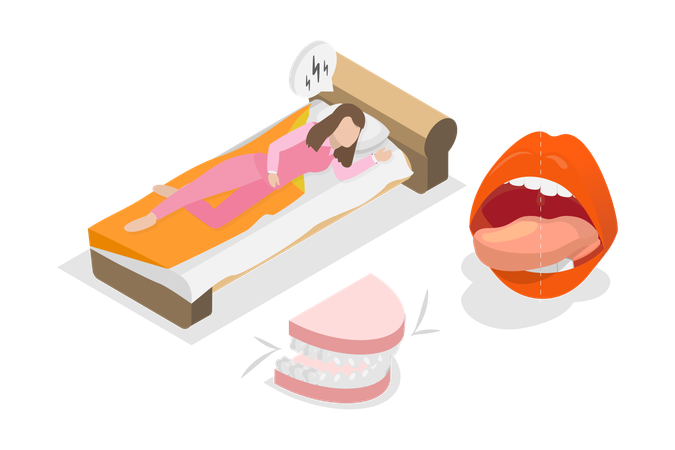 Teeth grinding  Illustration