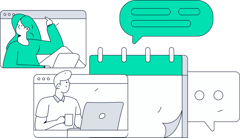 Teilnehmer des Webmeetings  Illustration