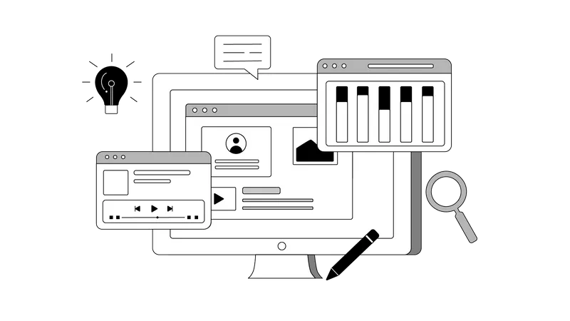 Tela de design de interface do usuário  Ilustração