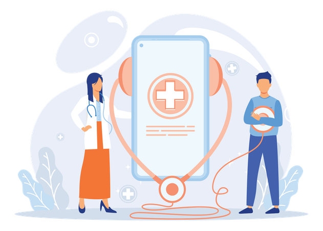 Tele Medicine E Health Service  Illustration