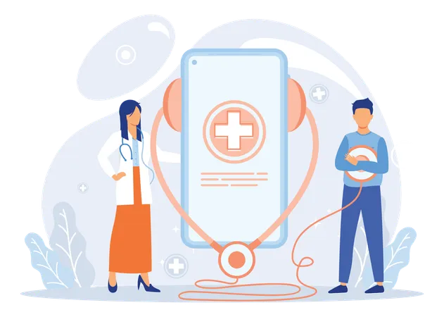 Tele Medicine E Health Service  Illustration