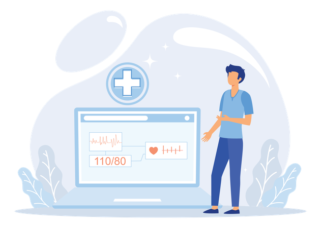 Tele Medicine E Health Service  Illustration