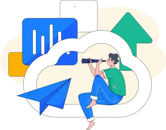 Téléchargement dans le cloud  Illustration