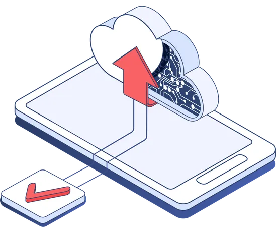 Téléchargement sur le cloud mobile  Illustration