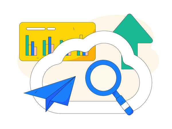 Téléchargement dans le cloud  Illustration