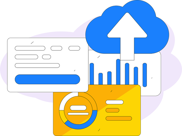 Téléchargement de données cloud  Illustration