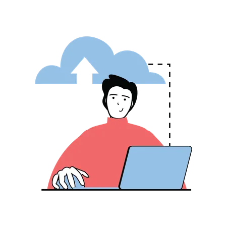 Télécharger des données sur le cloud  Illustration