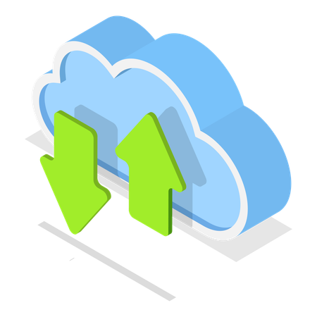 Téléchargement et chargement de données cloud  Illustration