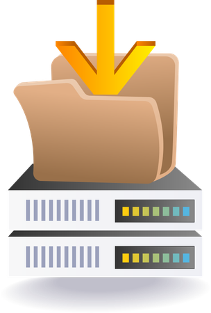 Télécharger les données du serveur de technologie de téléchargement  Illustration