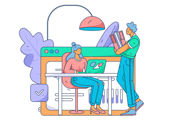 Telecommute by remote employees  Illustration