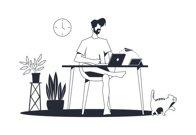 Telecommuting  Illustration