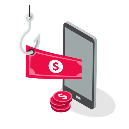 Diebstahl von Online-Banking per Telefon  Illustration