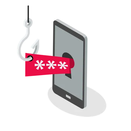 Phishing-Angriff auf Telefonkennwörter  Illustration