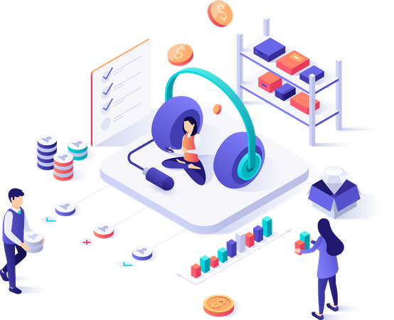 Telefonmarketing  Illustration