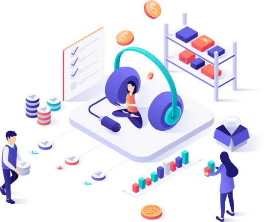 Telefonmarketing  Illustration