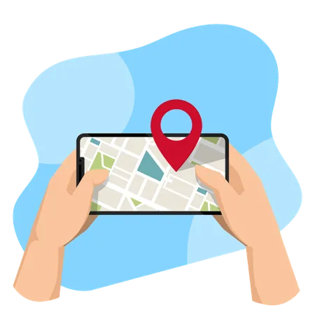 Aplicación de ubicación móvil  Ilustración