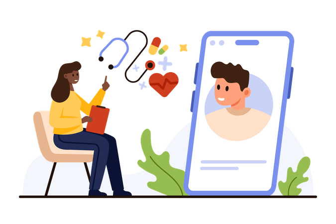 Telehealth Consultation Embracing Modern Healthcare Solutions Through Advanced Technology Innovations  Illustration