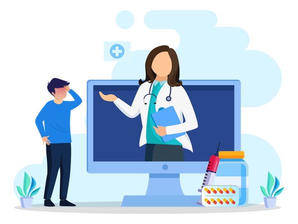 Telehealth Consultation  Illustration