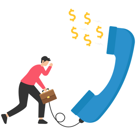 Telemarketing oder Telesales  Illustration