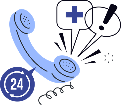Telephone health support  Illustration