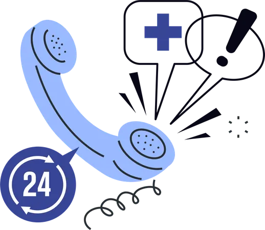 Telephone health support  Illustration