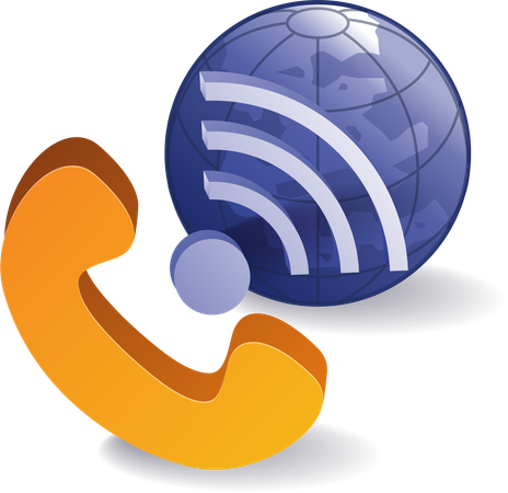 Téléphone Wifi avec symbole de la terre, technologie de l'information  Illustration