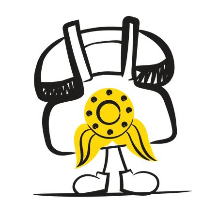 Telephone with mustache  Illustration