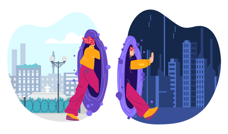 Téléportation du jour à la nuit  Illustration