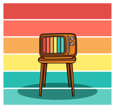 Televisión retro  Ilustración