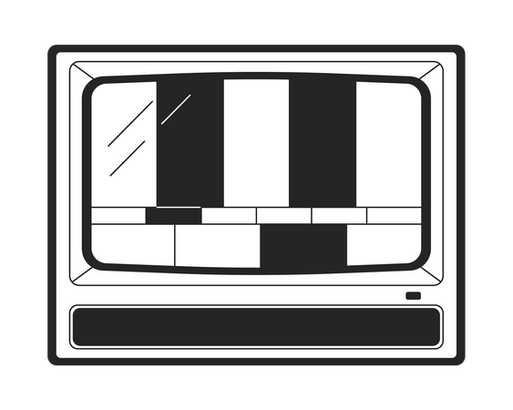 Televisor viejo roto  Ilustración
