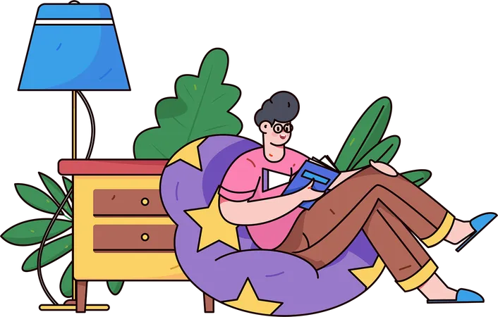 Teleworking enjoyed by remote employee  Illustration